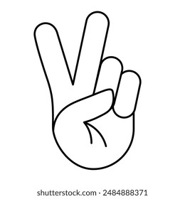 Peace hand symbol or Victory sign gesture isolated on a transparent background. Day of Peace. Vector illustration