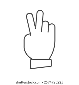 Peace Hand thinline icon , vector, pixel perfect, illustrator file