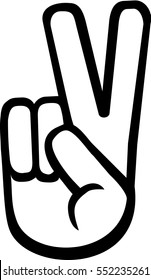 Peace hand with two fingers