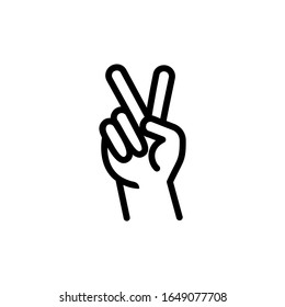 peace hand vector. Hand gesture V sign for victory or peace hand gesture symbol or icon. Vector illustration on white background