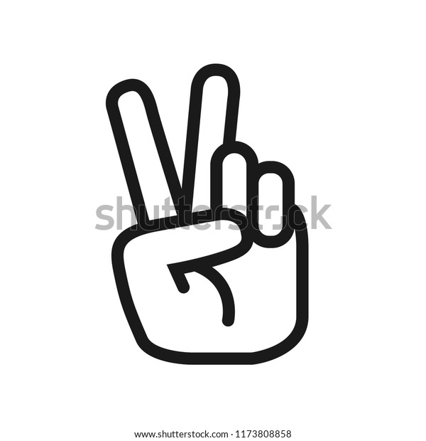 Peace Hand Victory Symbol Vector Stock Vector (Royalty Free) 1173808858 ...