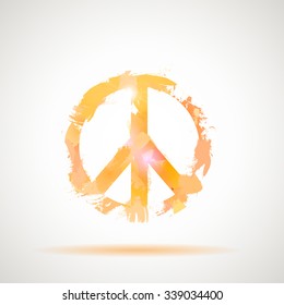 Peace Hippie Symbol. Freedom, spirituality, occultism art. 