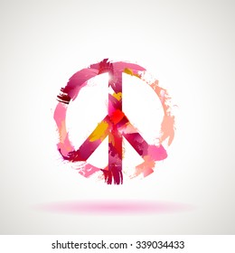 Peace Hippie Symbol. Freedom, spirituality, occultism art. 