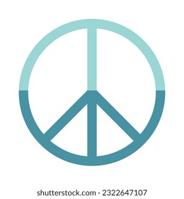 Peace hippy symbol. Support and assistance flat vector illustration. People pray, freedom concept