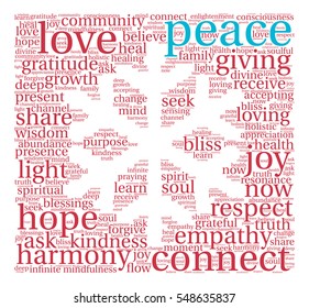 Peace Holidays word cloud on a white background.  
