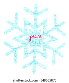 Peace Holidays word cloud on a white background.  