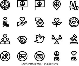 Peace and human right icon set, 32x32 pixel perfect