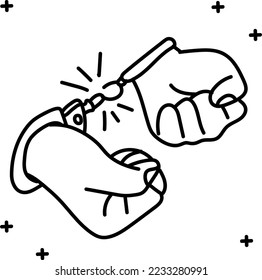Peace and human rights line art icon hand drawn vector design