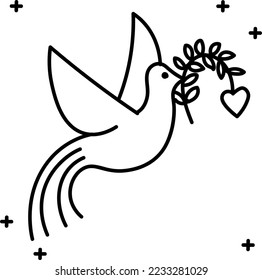 Peace and human rights line art icon hand drawn vector design