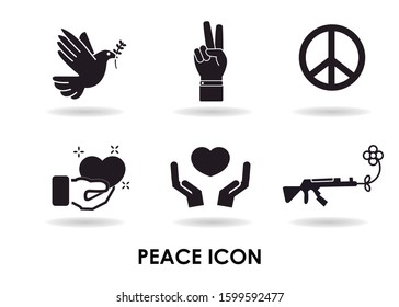 Peace icon. Basic icons for international peace day. Editable vector.