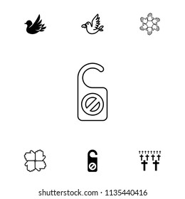 Peace icon. collection of 7 peace filled and outline icons such as do not disturb, cemetery, hands, love bird. editable peace icons for web and mobile.