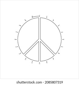 Peace Icon Connect The Dots, Peace Sign Vector Art Illustration
