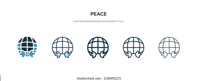 peace icon in different style vector illustration. two colored and black peace vector icons designed in filled, outline, line and stroke style can be used for web, mobile, ui