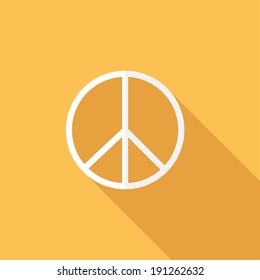 Peace icon. Flat design style modern vector illustration. Isolated on stylish color background. Flat long shadow icon. Elements in flat design.