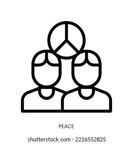 peace icon. Line Art Style Design Isolated On White Background