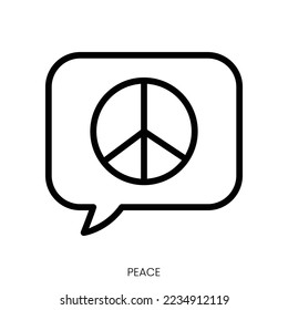 peace icon. Line Art Style Design Isolated On White Background
