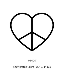 peace icon. Line Art Style Design Isolated On White Background