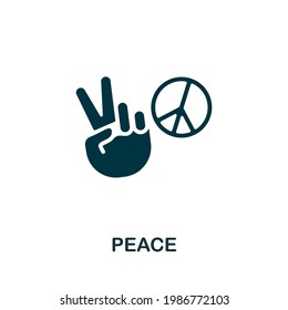 Peace icon. Monochrome simple element from civil rights collection. Creative Peace icon for web design, templates, infographics and more