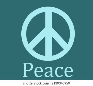Peace icon on green background