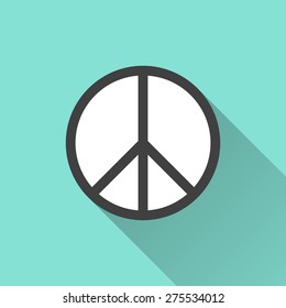 Peace icon on a green background. Vector illustration, flat design.
