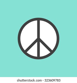 Peace  icon on green background. Vector illustration.