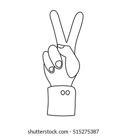 Peace icon in outline style isolated on white background. Patriot day symbol stock vector illustration.
