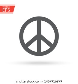 Peace icon. Pacifism vector illustration. Love sign. Freedom concept. Hippie unity art. Friendship emblem. World harmony label. Antiwar symbol.