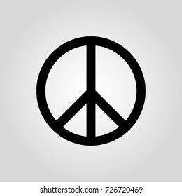 Peace icon. Pacifist, hippie symbol. Flat design. Stock - Vector illustration