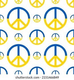 peace icon pattern with ukraine flag. vector illustration