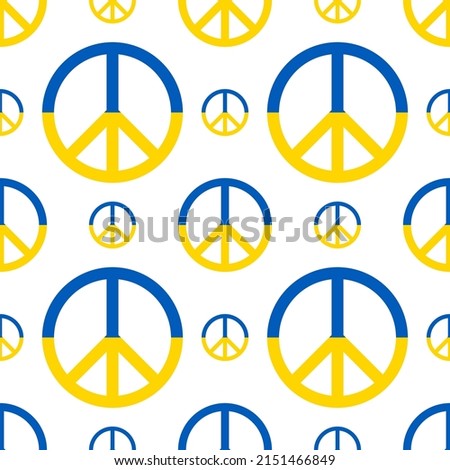 peace icon pattern with ukraine flag. vector illustration