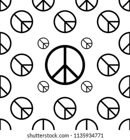 Peace Icon Seamless Pattern Vector Art Illustration