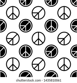 Peace Icon Seamless Pattern Vector Art Illustration