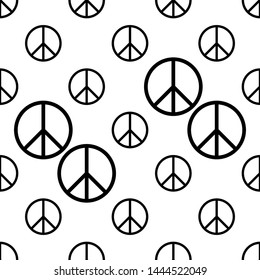 Peace Icon Seamless Pattern Vector Art Illustration
