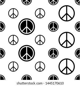 Peace Icon Seamless Pattern Vector Art Illustration