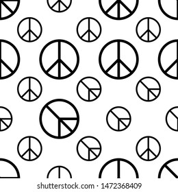 Peace Icon Seamless Pattern Vector Art Illustration