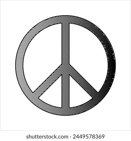 Peace Icon, Secular Peace Symbol Vector Art Illustration