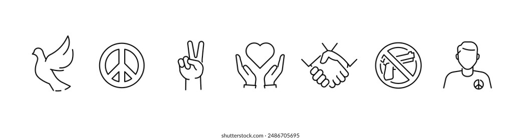 Peace icon set. Peace icons.