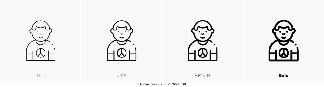 peace icon. Thin, Light Regular And Bold style design isolated on white background