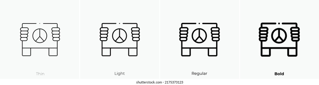 peace icon. Thin, Light Regular And Bold style design isolated on white background