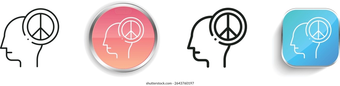 peace icon. Thin Linear, Regular and Button Style Design Isolated On White Background