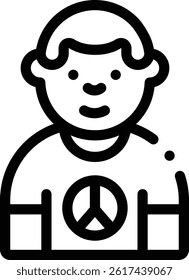 peace icon. Thin Linear Style Design Isolated On White Background