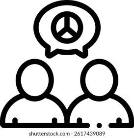 peace icon. Thin Linear Style Design Isolated On White Background