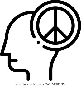 peace icon. Thin Linear Style Design Isolated On White Background