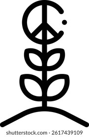 peace icon. Thin Linear Style Design Isolated On White Background