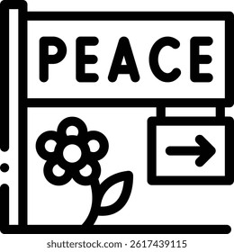 peace icon. Thin Linear Style Design Isolated On White Background