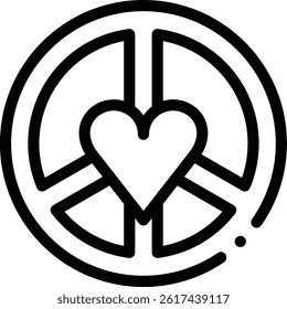 peace icon. Thin Linear Style Design Isolated On White Background