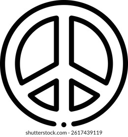 peace icon. Thin Linear Style Design Isolated On White Background