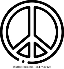 peace icon. Thin Linear Style Design Isolated On White Background