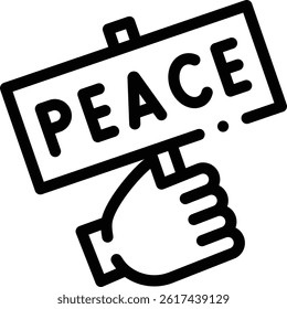 peace icon. Thin Linear Style Design Isolated On White Background