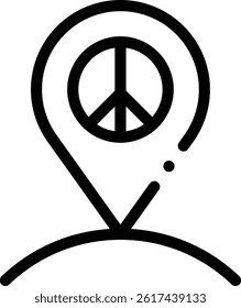 peace icon. Thin Linear Style Design Isolated On White Background